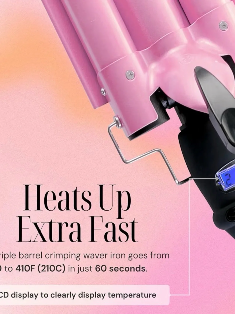 Pink Triple Barrel Crimping Iron - Like New